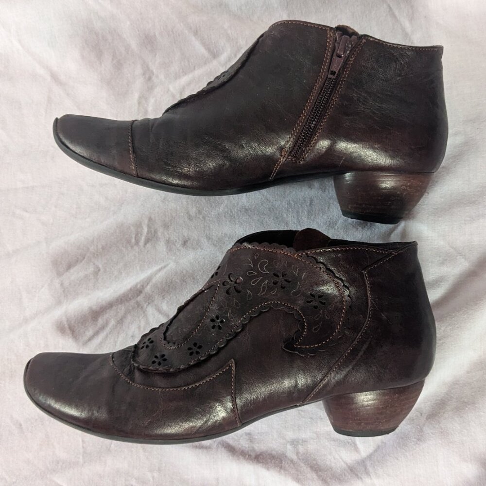 Think! dark oxblood "Aida" leather ankle boots | Size EU 40 | Made in Italy - Picture 5 of 8